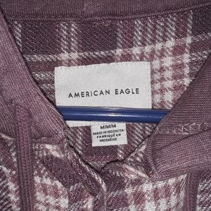 American Eagle Plaid Button Up Jacket